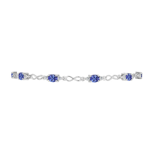 Pulsera de Plata con Tanzanita y Topacio Blanco