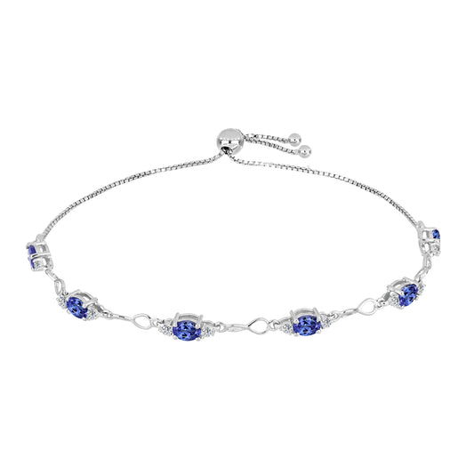 Pulsera de Plata con Tanzanita y Topacio Blanco