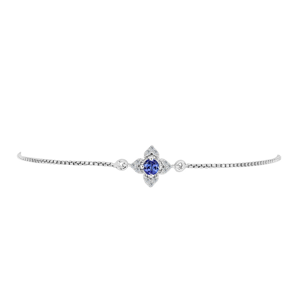 Pulsera de Plata con Tanzanita y Topacio Blanco