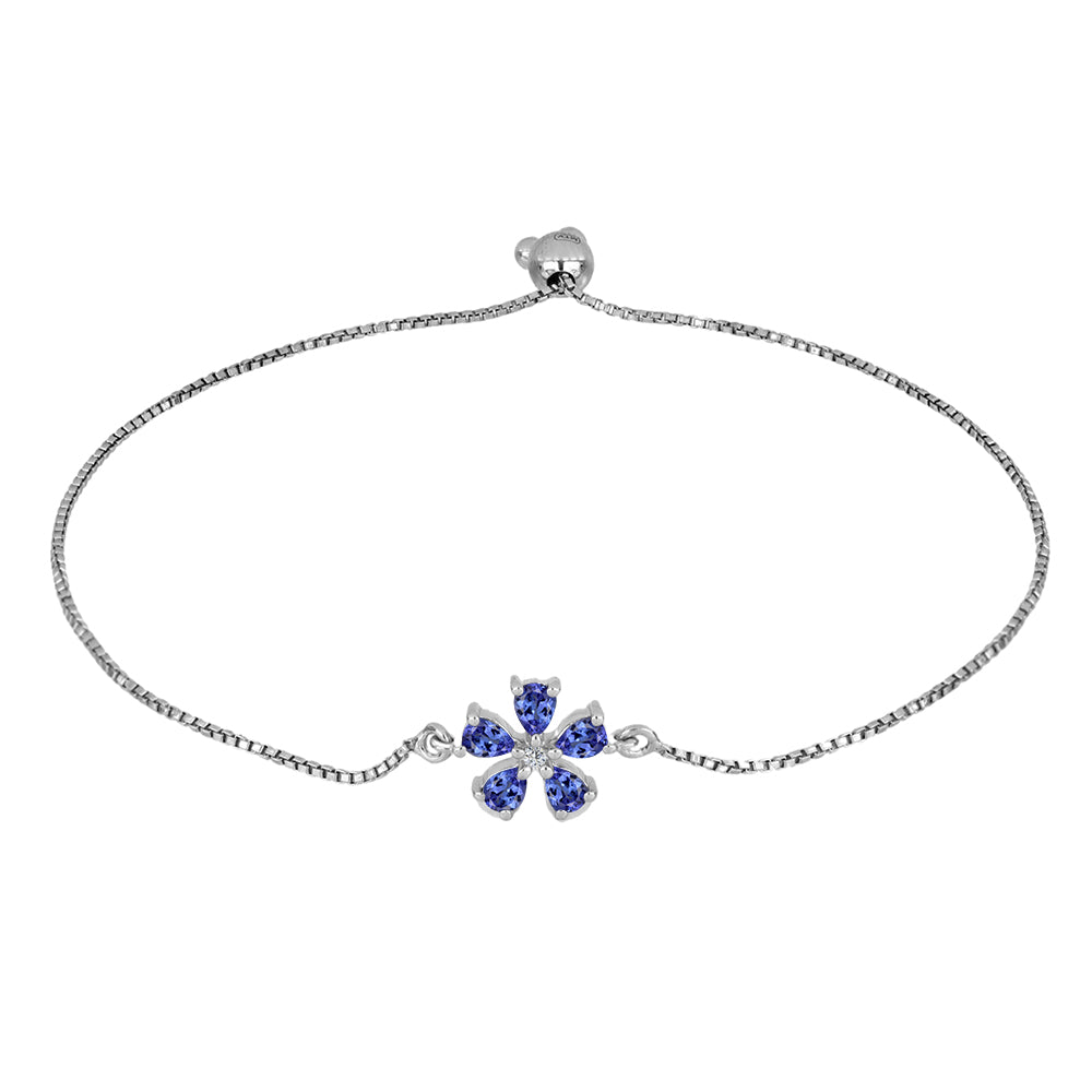 Pulsera de Plata con Tanzanita y Topacio Blanco 1 