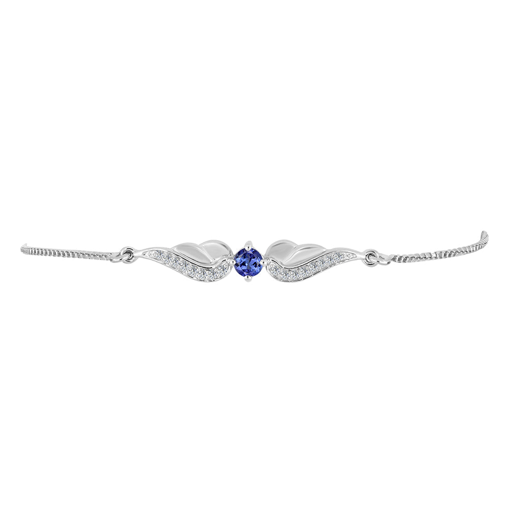 Pulsera de Plata con Tanzanita y Topacio Blanco