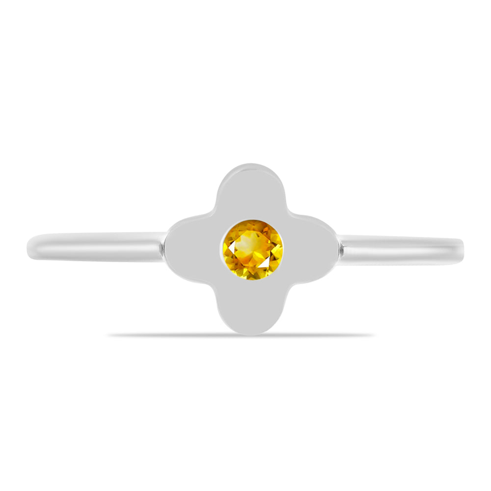 Conjunto de Plata con Citrino de los Montes Urales ( Pendientes +Anillo )