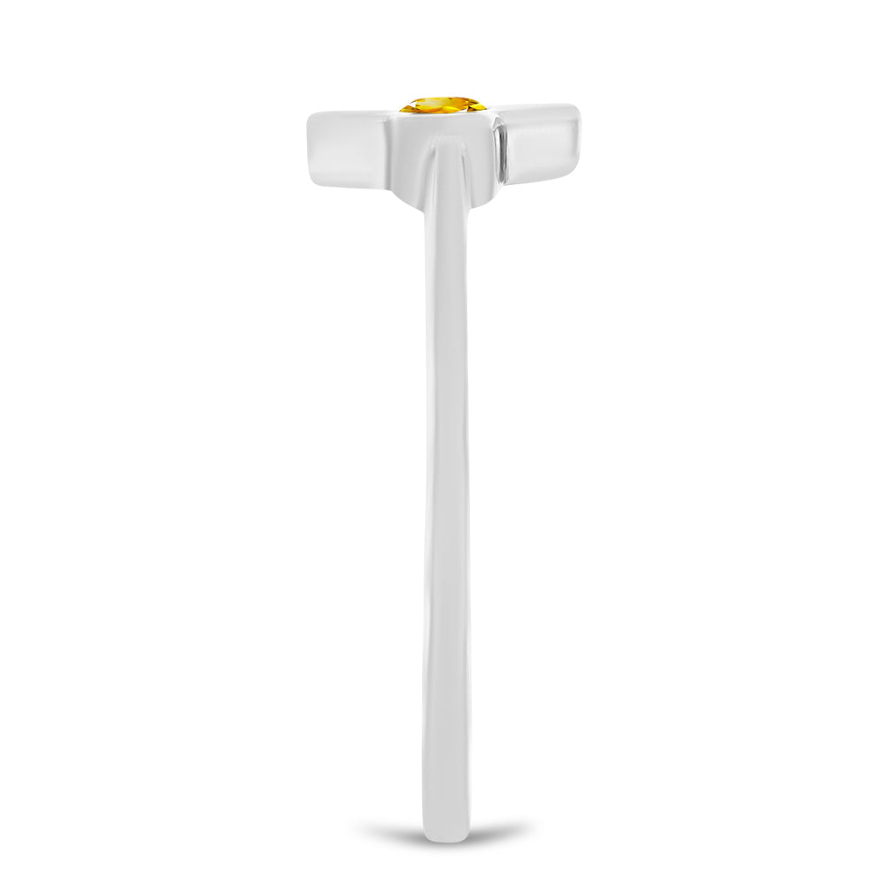 Conjunto de Plata con Citrino de los Montes Urales ( Pendientes +Anillo )