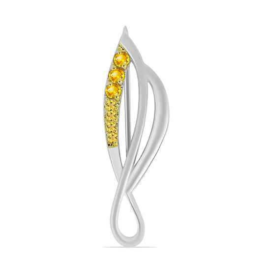 Broche de Plata con Citrino de los Montes Urales