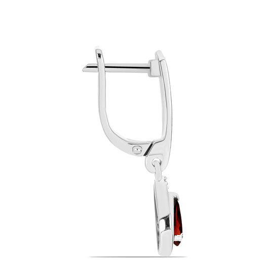 Pendientes de Plata con Granate Barton y Topacio Blanco