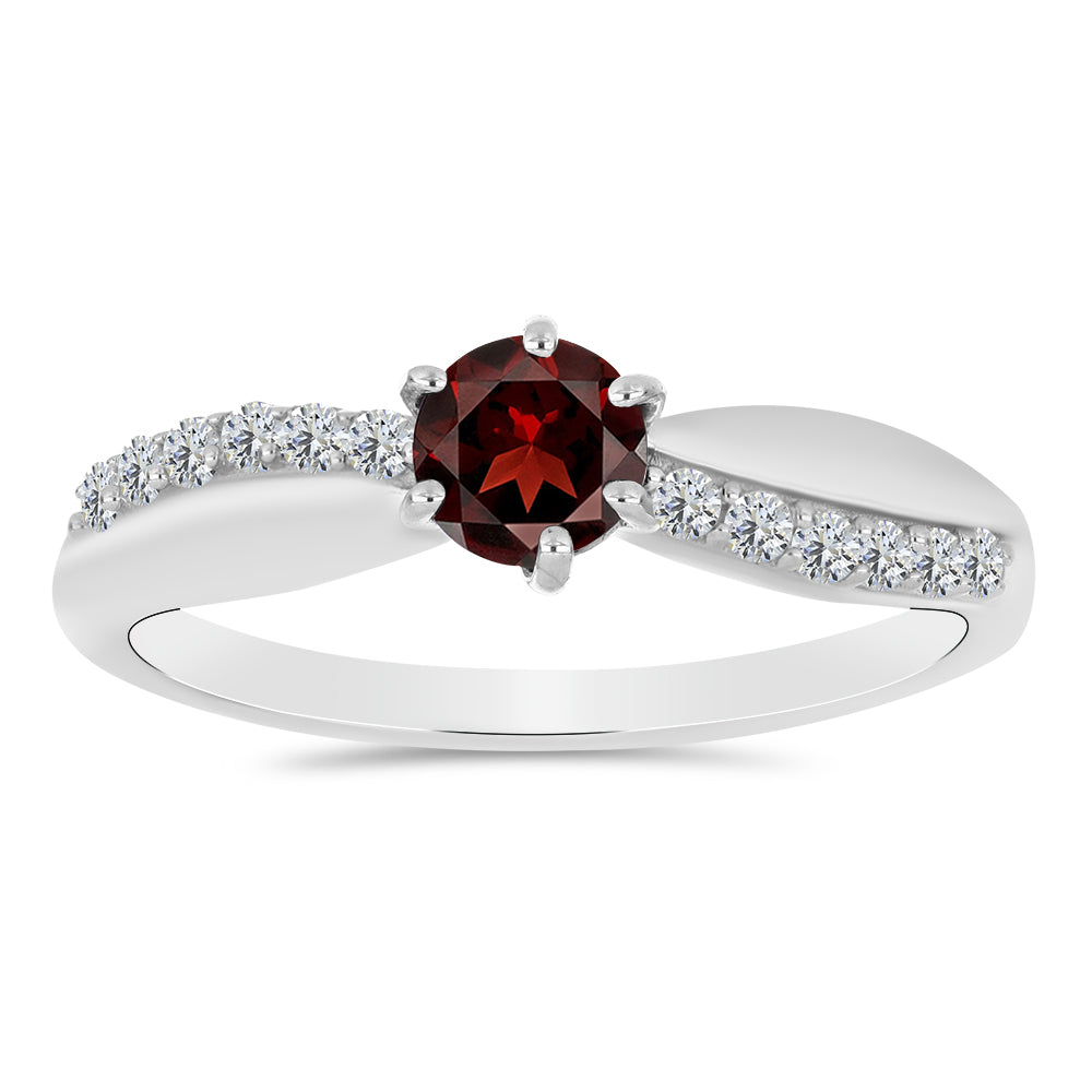 Anillo de Plata con Granate Barton y Topacio Blanco 1 