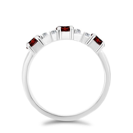 Anillo de Plata con Granate Barton y Topacio Blanco