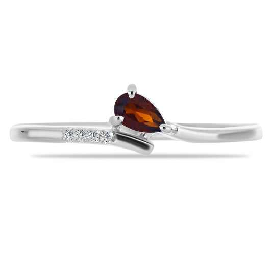 Anillo de Plata con Granate Barton y Topacio Blanco