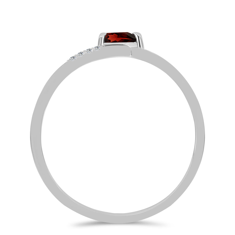 Anillo de Plata con Granate Barton y Topacio Blanco