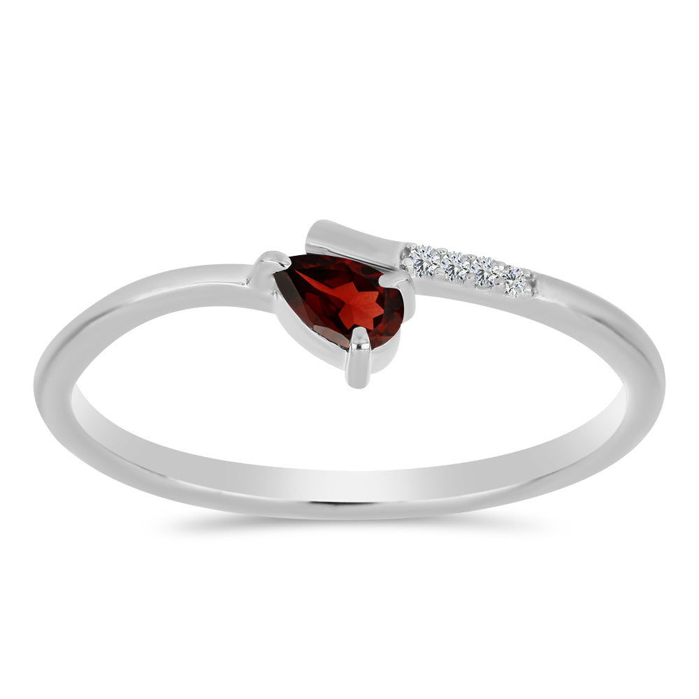 Anillo de Plata con Granate Barton y Topacio Blanco 1 