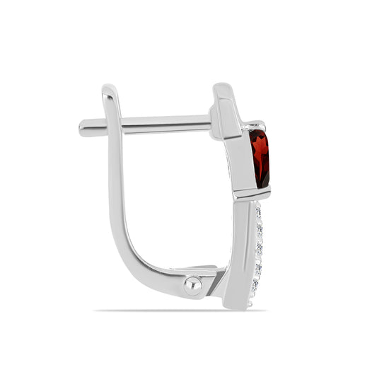 Pendientes de Plata con Granate Barton y Topacio Blanco