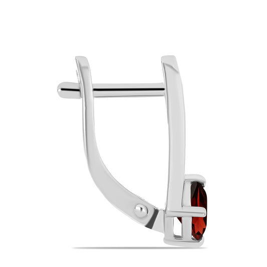 Pendientes de Plata con Granate Barton y Topacio Blanco