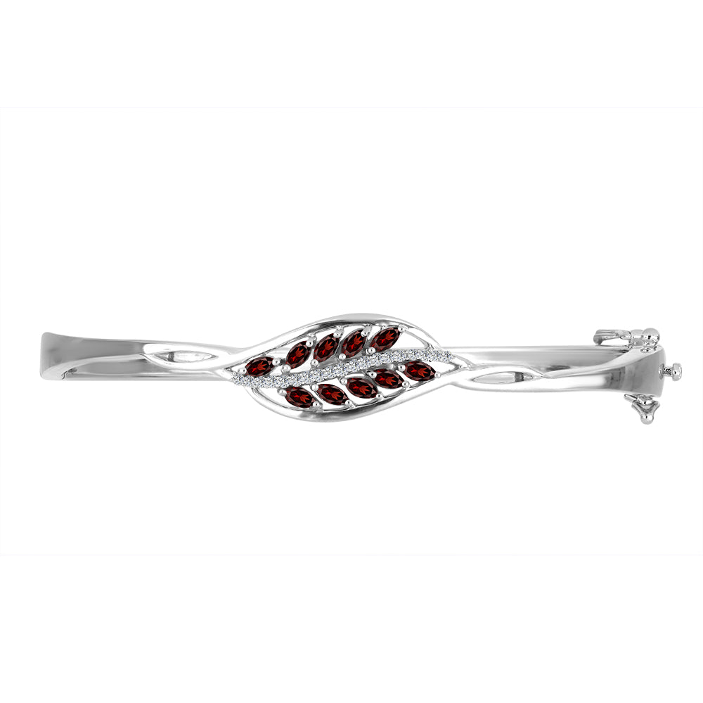 Pulsera de Plata con Granate Barton y Topacio Blanco 2 