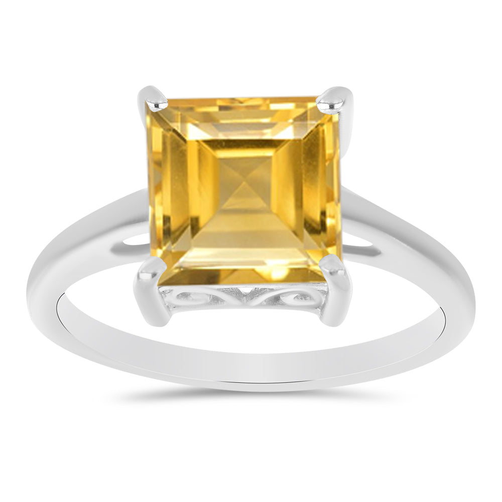 Anillo de Plata con Citrino de los Montes Urales 3 
