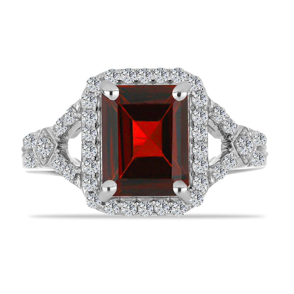 Anillo de Plata con Granate Barton y Topacio Blanco 1 