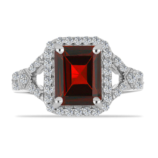 Anillo de Plata con Granate Barton y Topacio Blanco