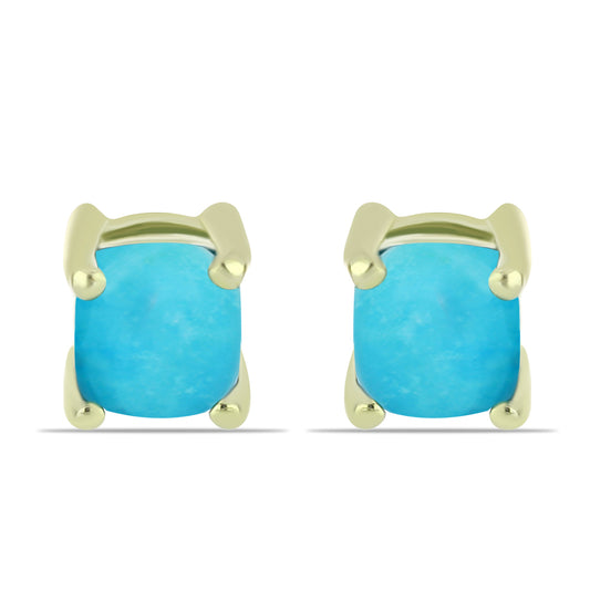 Pendientes de Plata Bañada en Oro con Turquesa Bella Durmiente