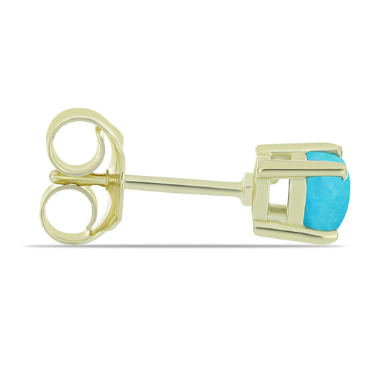 Pendientes de Plata Bañada en Oro con Turquesa Bella Durmiente