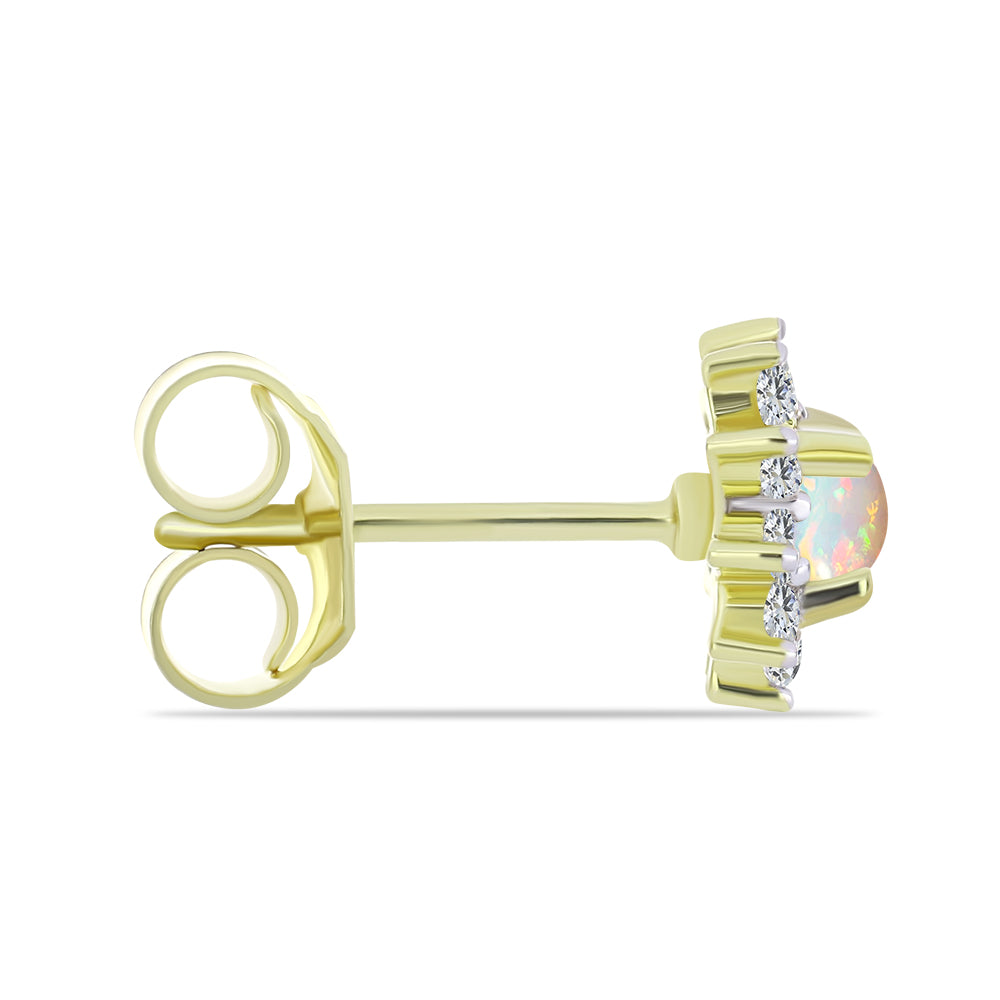 Pendientes de Plata Bañada en Oro con Ópalo Etíope de Lega Dembi y Topacio Blanco 2 