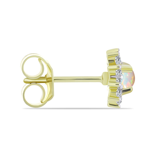 Pendientes de Plata Bañada en Oro con Ópalo Etíope de Lega Dembi y Topacio Blanco