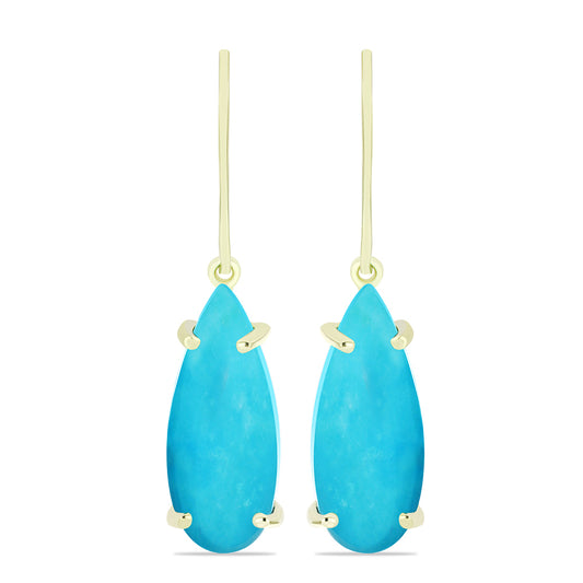 Pendientes de Plata Bañada en Oro con Turquesa Bella Durmiente
