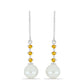 Pendientes de Plata con Citrino de los Montes Urales y Perla de Agua Dulce