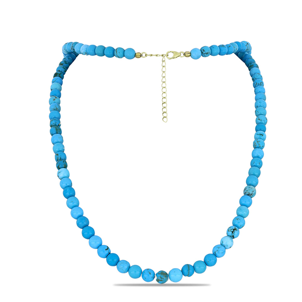 Collar de Plata Bañada en Oro con Turquesa Bella Durmiente 1 