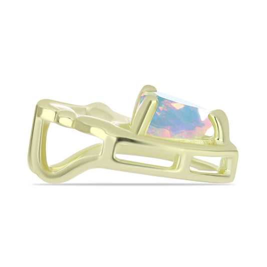 Colgante de Plata Bañada en Oro con Ópalo Etíope de Lega Dembi