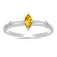 Anillo de Plata con Citrino de los Montes Urales y Topacio Blanco