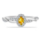 Anillo de Plata con Citrino de los Montes Urales y Topacio Blanco