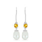 Pendientes de Plata con Citrino de los Montes Urales y Perla de Agua Dulce