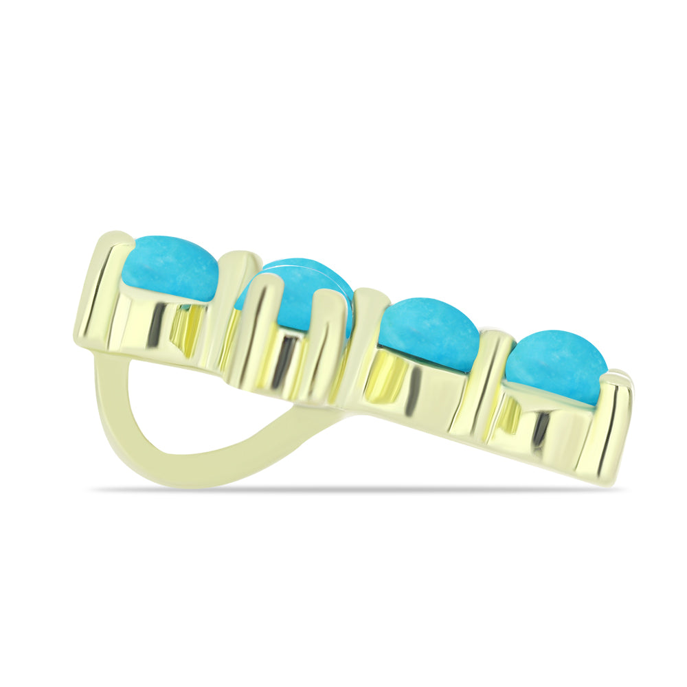 Cruz Colgante de Plata Bañada en Oro con Turquesa Bella Durmiente 2 