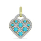 Colgante de Plata Bañada en Oro con Turquesa Bella Durmiente y Topacio Blanco