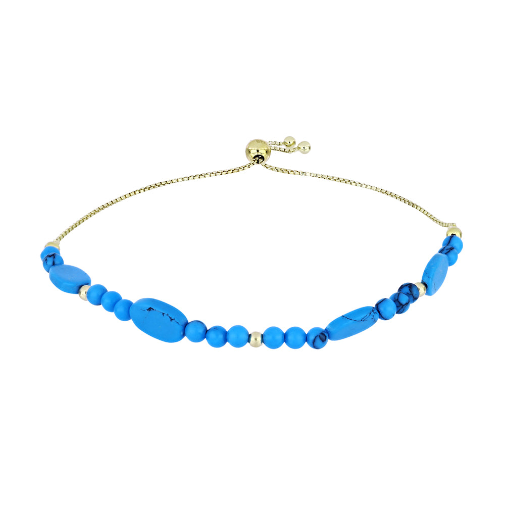 Pulsera de Plata Bañada en Oro con Turquesa Bella Durmiente 1 