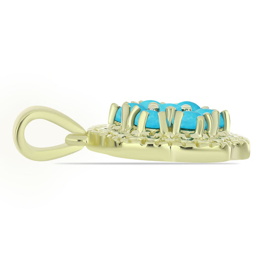 Colgante de Plata Bañada en Oro con Turquesa Bella Durmiente