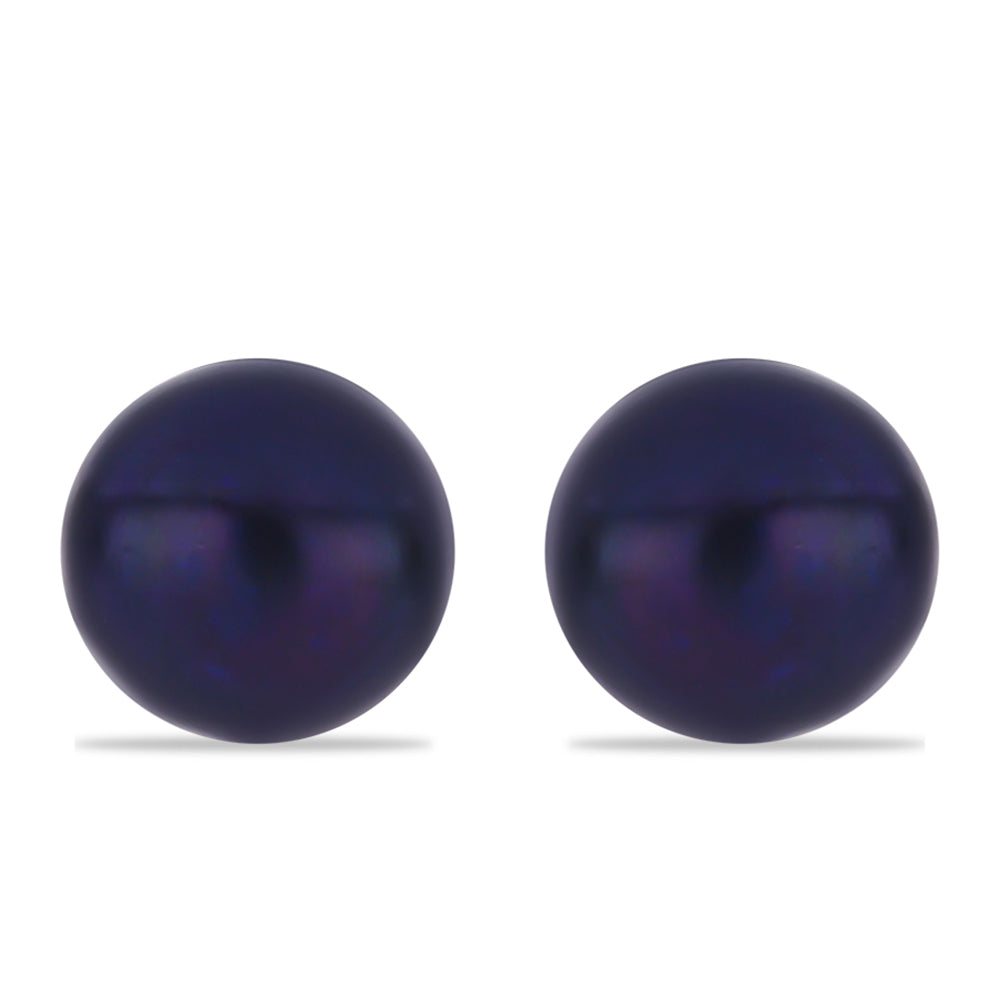 Pendientes de Plata con Perla Azul de Agua dulce