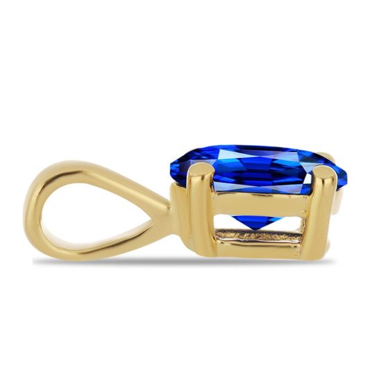 Conjunto de Plata Bañada en Oro con Rubí artificial y Esmeralda artificial ( Colgante )