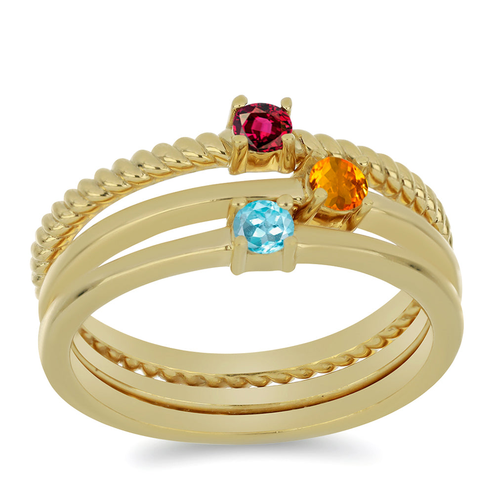 Conjunto de Plata Bañada en Oro con Granate Barton y Citrino de los Montes Urales ( Anillo ) 3 