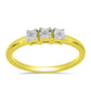 Anillo de Plata Bañada en Oro con Diamante blanco