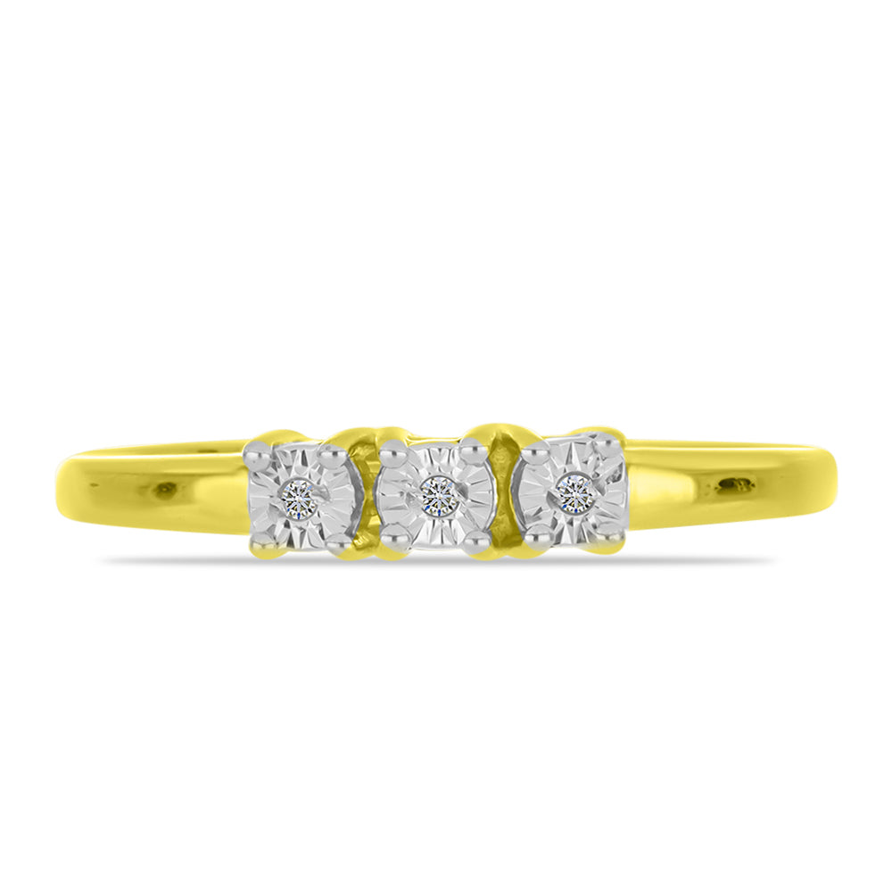 Anillo de Plata Bañada en Oro con Diamante blanco 1 