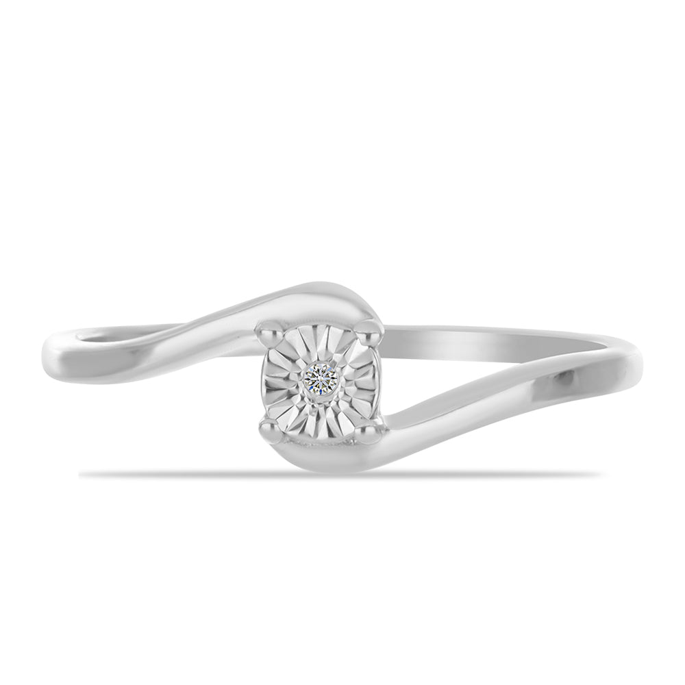 Anillo de Plata con Diamante blanco 1 