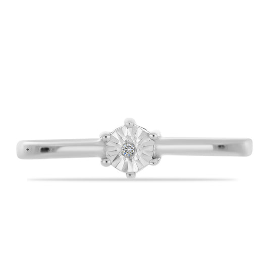 Anillo de Plata con Diamante blanco