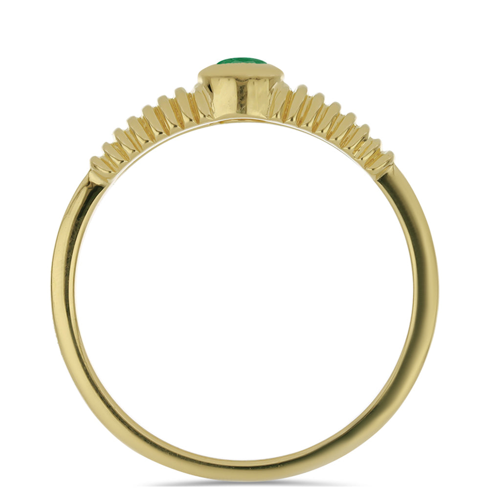 Anillo de Plata Bañada en Oro con Esmeralda de Brasil 3 