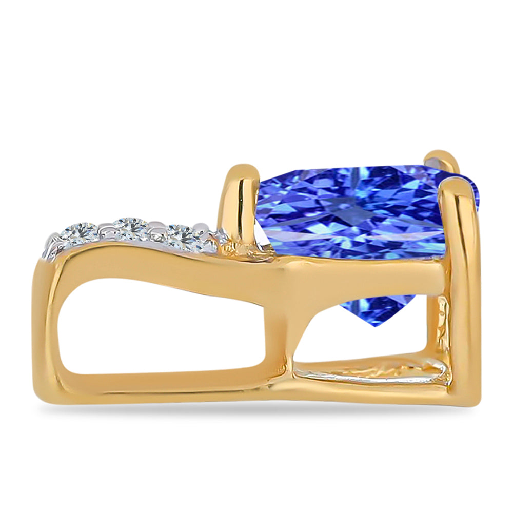 Colgante de Plata Bañada en Oro con Tanzanita y Zircón Blanco 2 