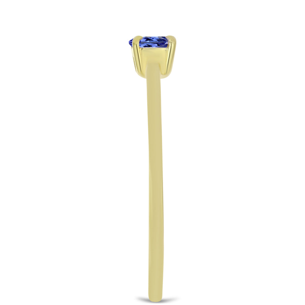 Anillo de Plata Bañada en Oro con Tanzanita