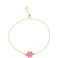 Pulsera de Plata Bañada en Oro con Ópalo Rosa Etíope de Lega Dembi y Topacio Blanco