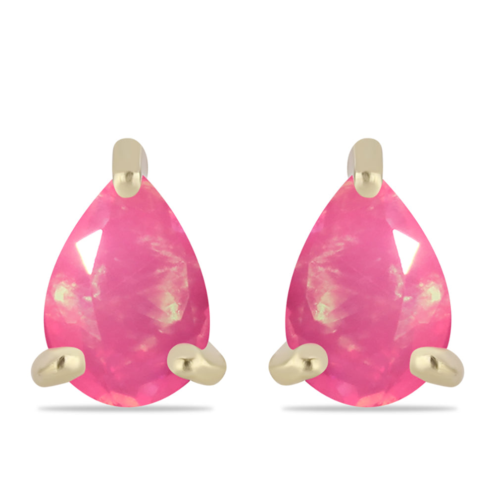Pendientes de Plata Bañada en Oro con Ópalo Rosa Etíope de Lega Dembi