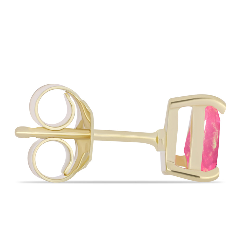 Pendientes de Plata Bañada en Oro con Ópalo Rosa Etíope de Lega Dembi