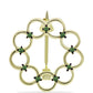 Broche de Plata Bañada en Oro con Diamante Verde
