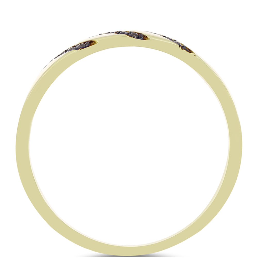 Anillo de Plata Bañada en Oro con Diamante Verde 2 